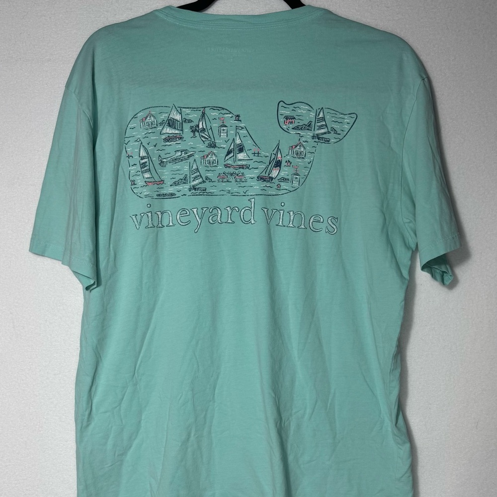 Vineyard Vines Mens Teal Graphic Tee
